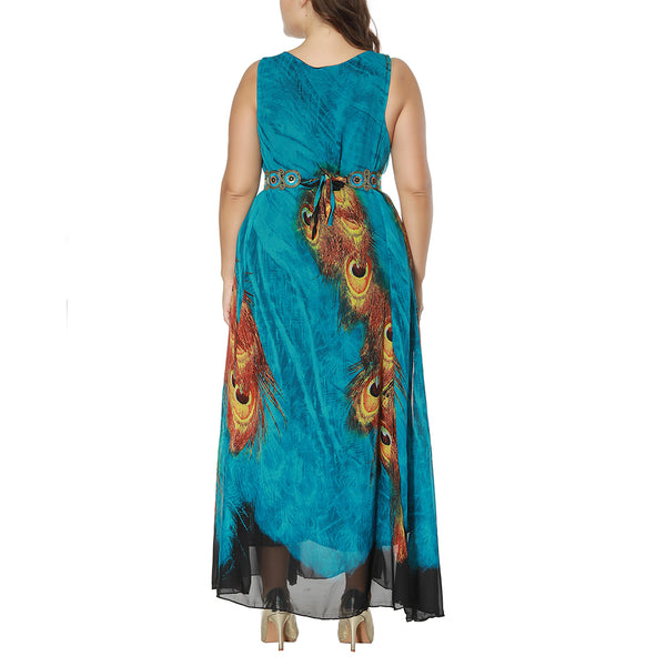 Woman Long Chiffon Plus Size Spring Summer Fashion Dress