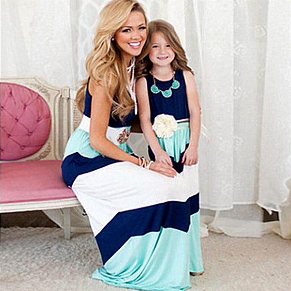 Matching Mother Daughter Striped Dresses