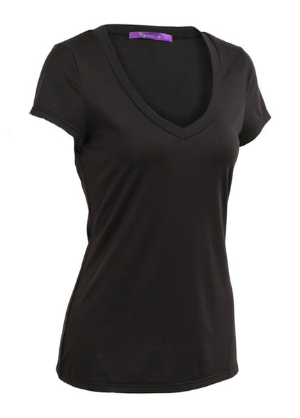 Women Basic Tops Deep V-Neck T-Shirt Short Sleeve Tees Shirt Tunic