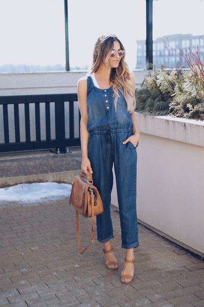 Sleeveless Trousers Jeans Fashion Jumpsuits