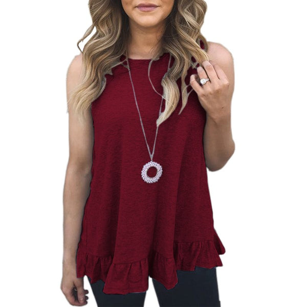 Women Sexy Sleeveless Lace Shirts