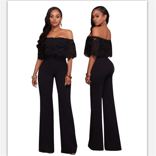 Fashion Women Lace Hollow Out  Jumpsuits & Rompers