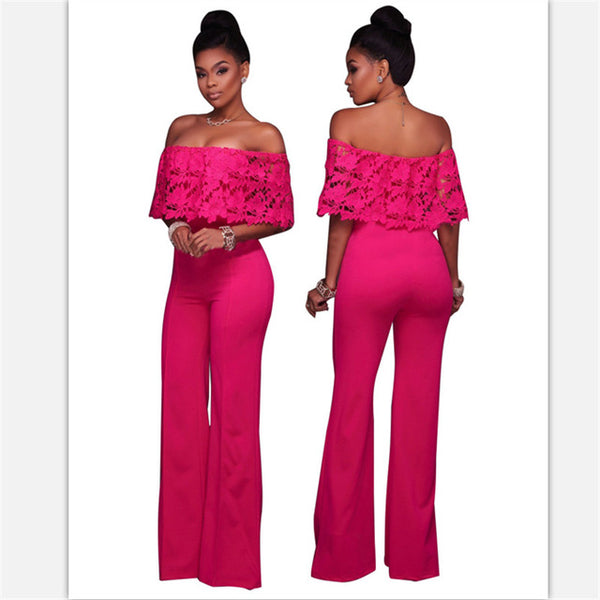Fashion Women Lace Hollow Out  Jumpsuits & Rompers