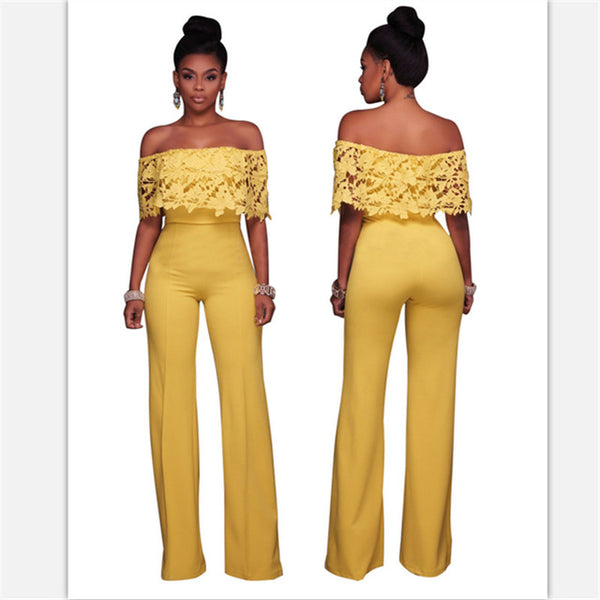 Fashion Women Lace Hollow Out  Jumpsuits & Rompers