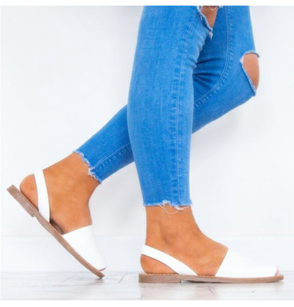 Women Sandals Fashion Peep Toe Summer Shoes Woman Faux Suede Flat Sandals Casual Shoes