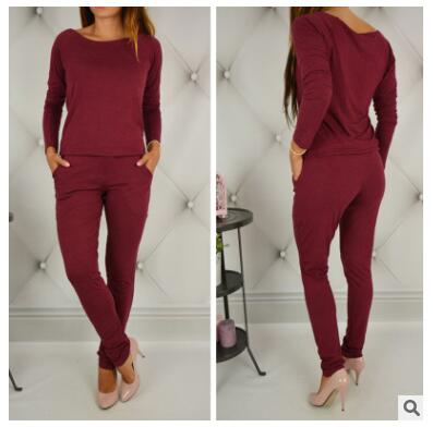 Women Long Sleeve Off Shoulder Jumpsuit