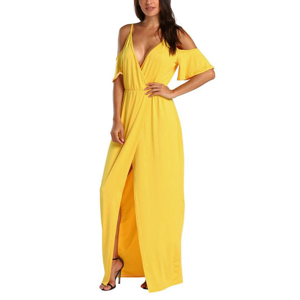 Solid Sheath Large Size Women Sexy Off Shoulder Dress Ladies Long Floor-Length Dress