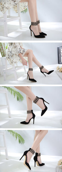 Crystal Women Pumps Fashion Zipper Pointed Toe  High Heels Lady Shoes