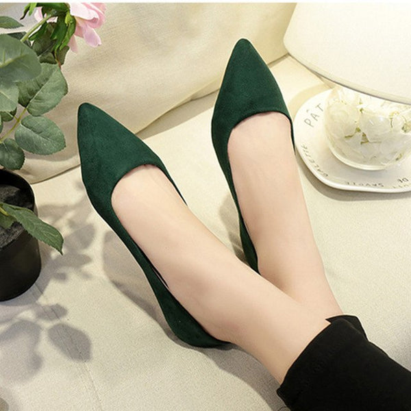 Fashion Women Pointed Toe Women Soft Suede Casual Comfortable Spring Summer Flats Slip-on Ladies Loafer Shoe