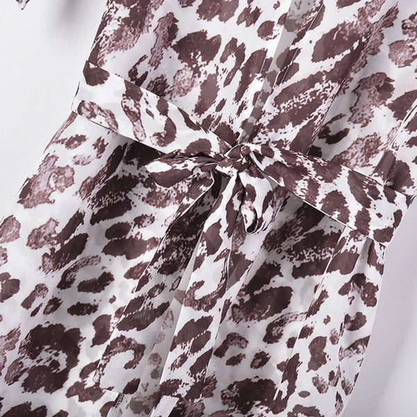 Women Casual Leopard Kimono Cardigan
