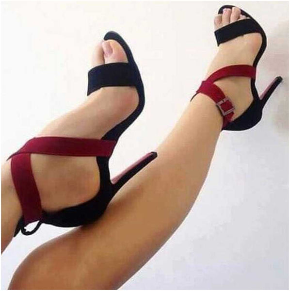 Gladiator Cover Heel Ankle Strap Buckle Women Shoes