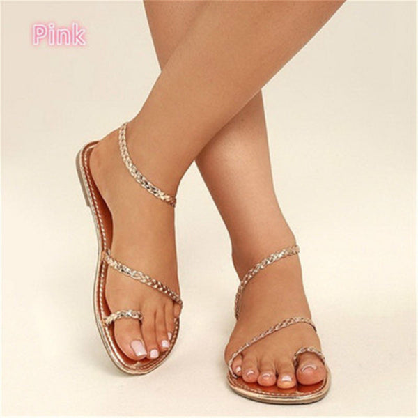 Fashion Sandals Beach Shoes Woman Gladiator Flip Flops Flats
