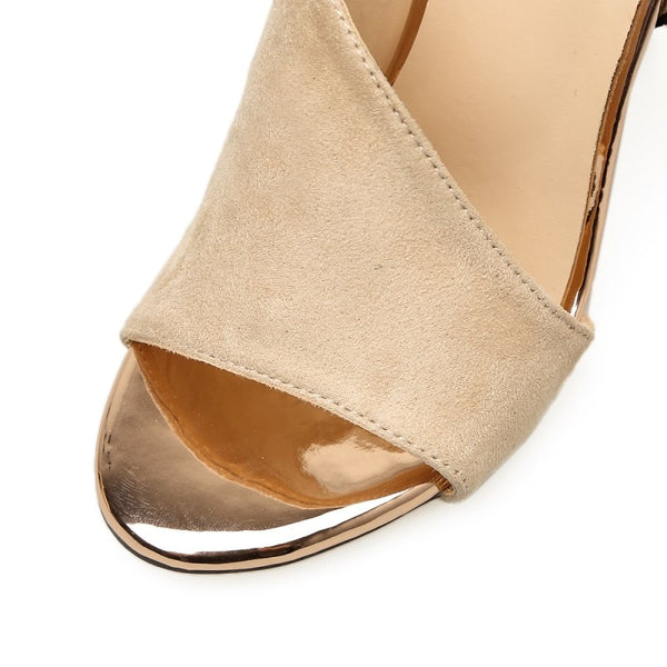 Fashion Color Block Peep Toe High-heeled Pumps Stiletto High Heels Sandals