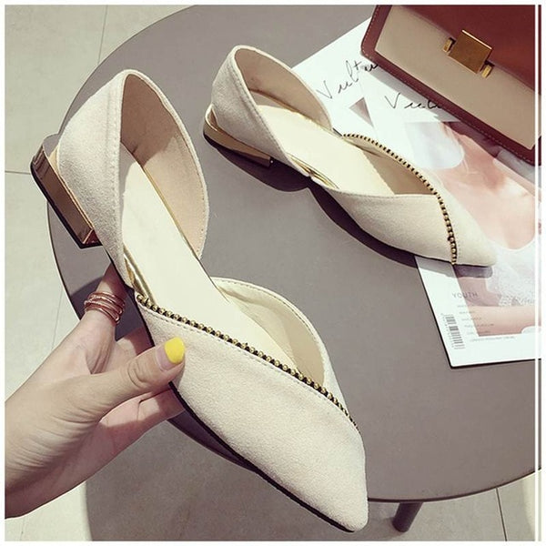 Women Ballet Slip On Loafers Pointed Toe Casual Flat Shoes