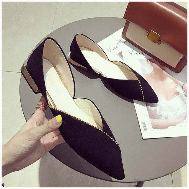 Women Ballet Slip On Loafers Pointed Toe Casual Flat Shoes