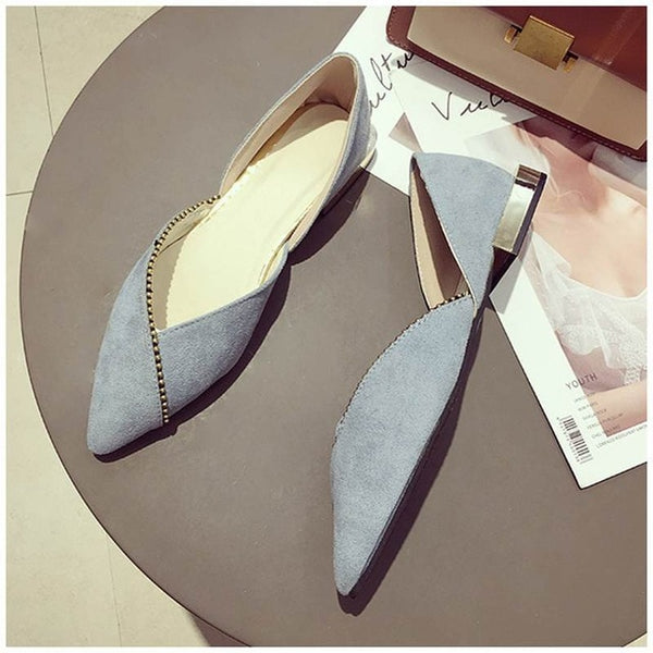 Women Ballet Slip On Loafers Pointed Toe Casual Flat Shoes
