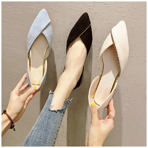 Women Ballet Slip On Loafers Pointed Toe Casual Flat Shoes
