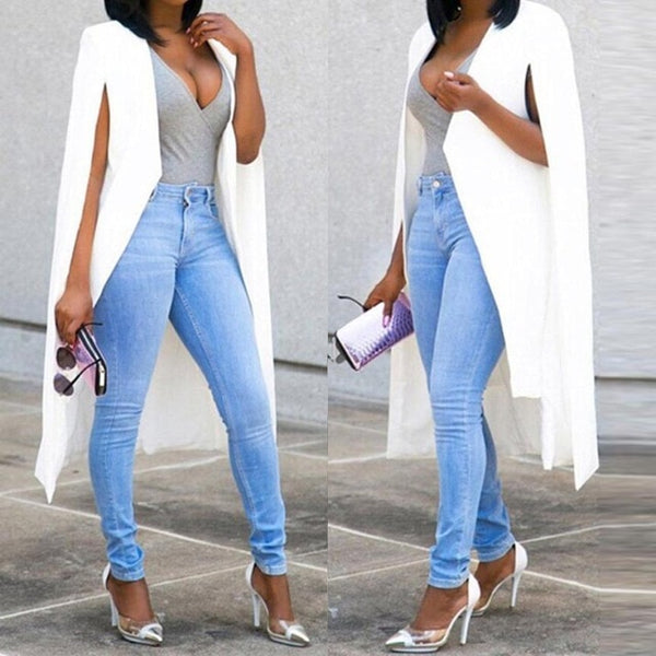 Loose Long Cloak Cape Cardigan Outwear Trench Blazer