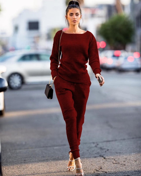 Fashion Two Piece Set Women Tracksuits Female Set 2 Pieces Top and Pants Sportswear Set