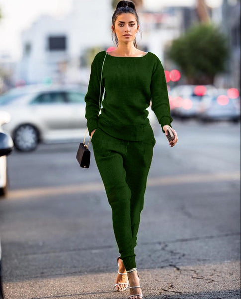 Fashion Two Piece Set Women Tracksuits Female Set 2 Pieces Top and Pants Sportswear Set