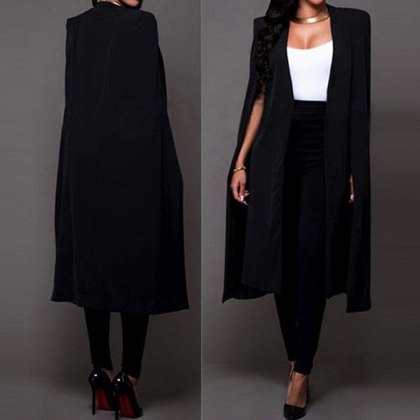 Loose Long Cloak Cape Cardigan Outwear Trench Blazer