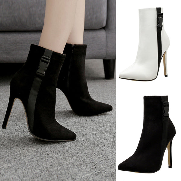 Women High-Heel Stiletto Pointed Toe Ankle Boots