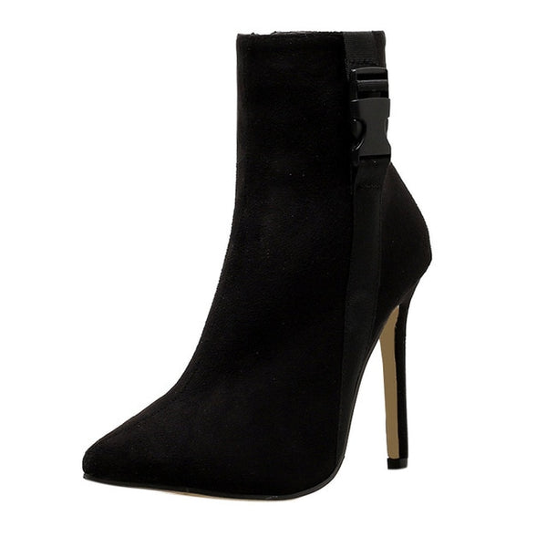 Women High-Heel Stiletto Pointed Toe Ankle Boots