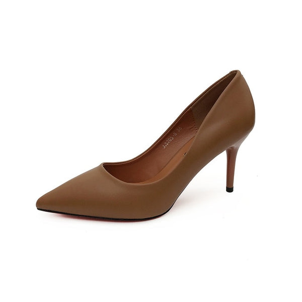 Fashion PU Leather High Heels Women Pumps Pointed Toe Women Stiletto Pump Shoes