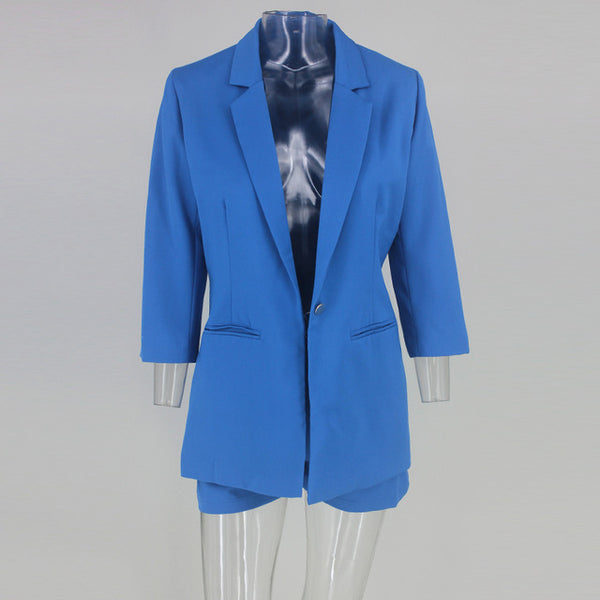 Women Fashion 2 Piece Set Blazer And Shorts