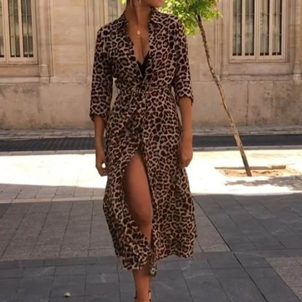 Women's Leopard Print Maxi Dress