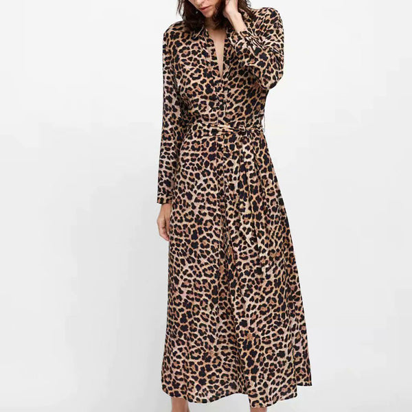 Women's Leopard Print Maxi Dress