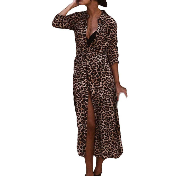 Women's Leopard Print Maxi Dress