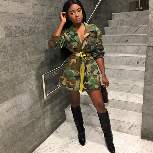 Army Camouflage Fashion Long Sleeve Casual Jacket