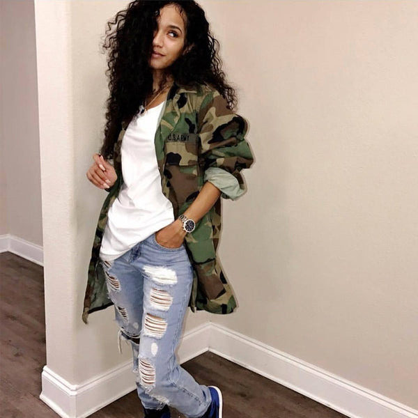 Army Camouflage Fashion Long Sleeve Casual Jacket