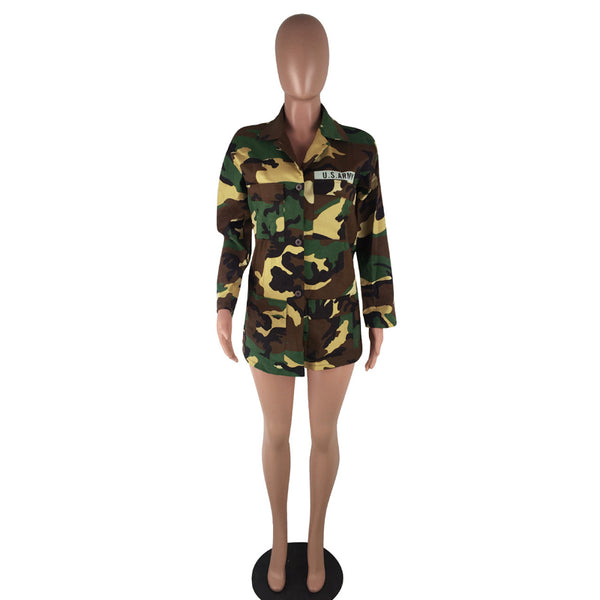 Army Camouflage Fashion Long Sleeve Casual Jacket