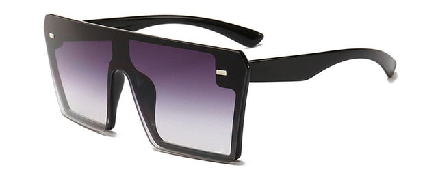 Women Oversize Square Fashion Flat Top Gradient Sunglasses