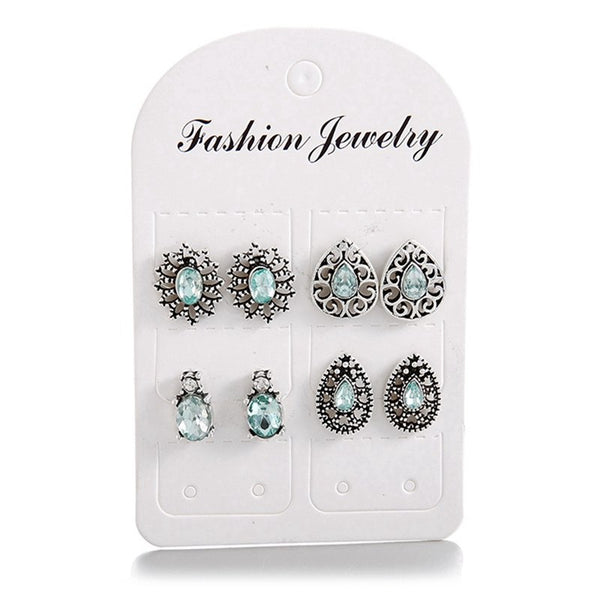 4 Pairs/Set Flower Stud Earrings