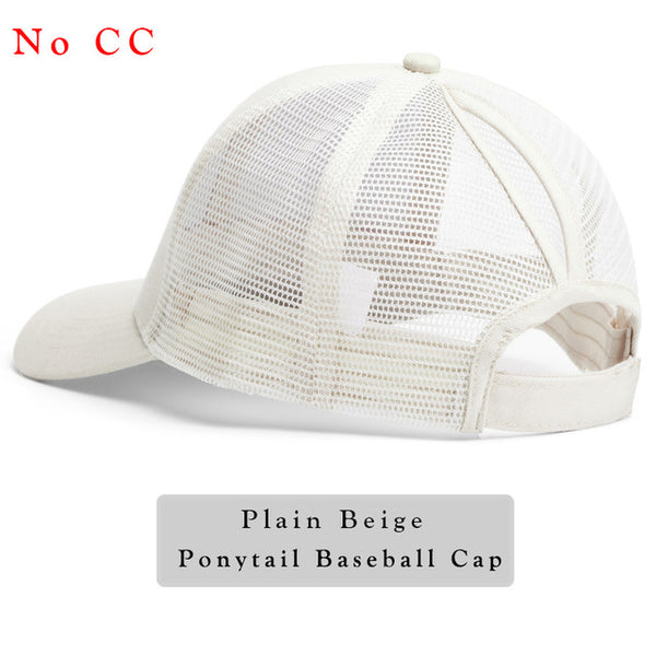 Glitter Ponytail Baseball Cap Women Snap-back Hat Summer Messy Bun Mesh Hats Casual Adjustable Sport Caps