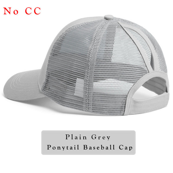 Glitter Ponytail Baseball Cap Women Snap-back Hat Summer Messy Bun Mesh Hats Casual Adjustable Sport Caps