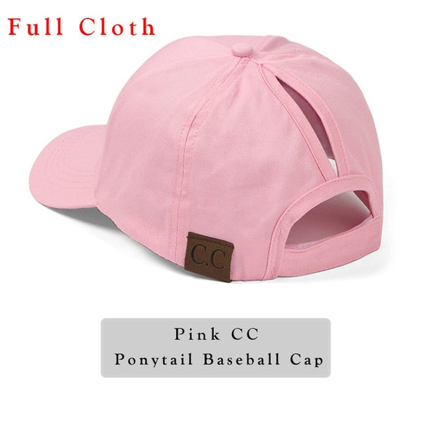 Glitter Ponytail Baseball Cap Women Snap-back Hat Summer Messy Bun Mesh Hats Casual Adjustable Sport Caps