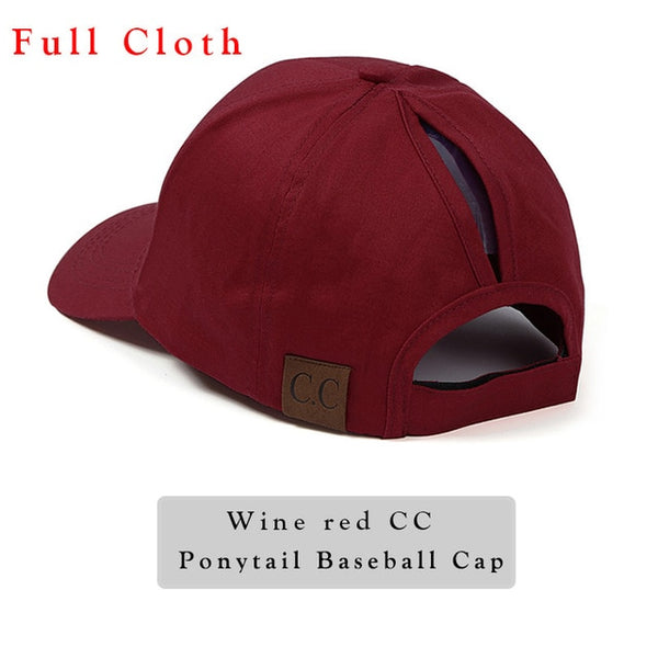 Glitter Ponytail Baseball Cap Women Snap-back Hat Summer Messy Bun Mesh Hats Casual Adjustable Sport Caps