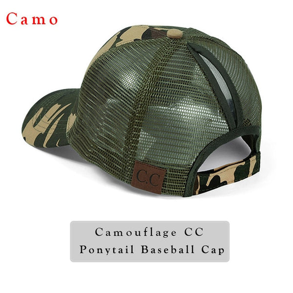 Glitter Ponytail Baseball Cap Women Snap-back Hat Summer Messy Bun Mesh Hats Casual Adjustable Sport Caps