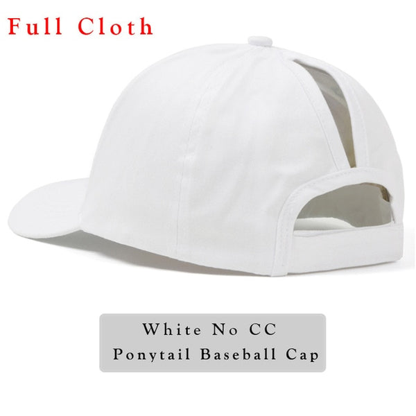 Glitter Ponytail Baseball Cap Women Snap-back Hat Summer Messy Bun Mesh Hats Casual Adjustable Sport Caps