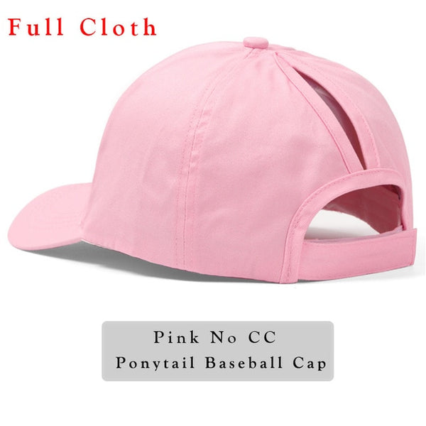 Glitter Ponytail Baseball Cap Women Snap-back Hat Summer Messy Bun Mesh Hats Casual Adjustable Sport Caps