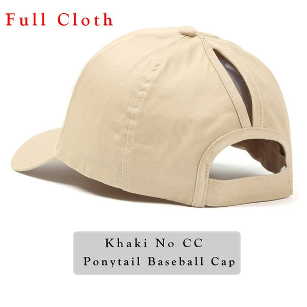 Glitter Ponytail Baseball Cap Women Snap-back Hat Summer Messy Bun Mesh Hats Casual Adjustable Sport Caps