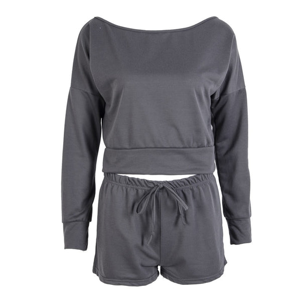 Women Sweater Crop Top 2 Piece Set