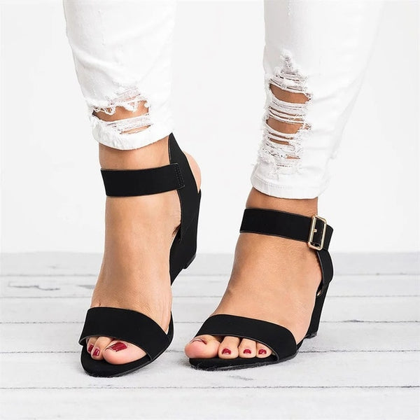 Women Casual Buckle Strap Roman Gladiator Sandals Wedges