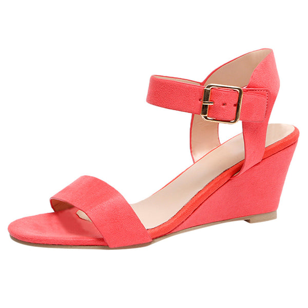 Women Casual Buckle Strap Roman Gladiator Sandals Wedges