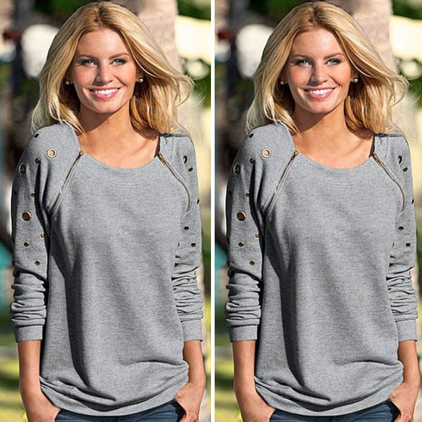 Women's Tops Round Neck Long Sleeve Shirt Fashion Sweater