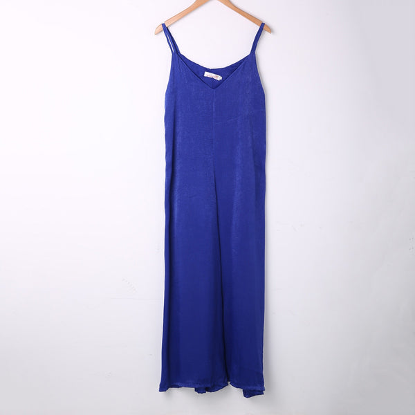 Women Linen Casual Sleeveless Loose Jumpsuit